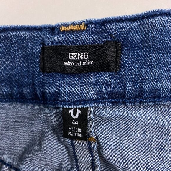 NWT True Religion Geno Relaxed Slim Jeans Men's 44 Stretch Medium Ink Blue SN - Picture 10 of 16